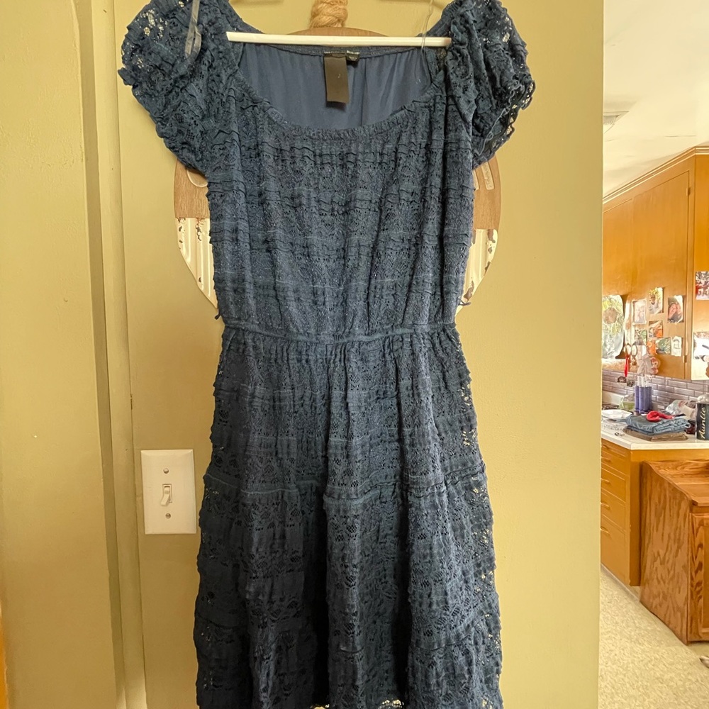 Cute Navy Blue lace dress with multiple layers size medium